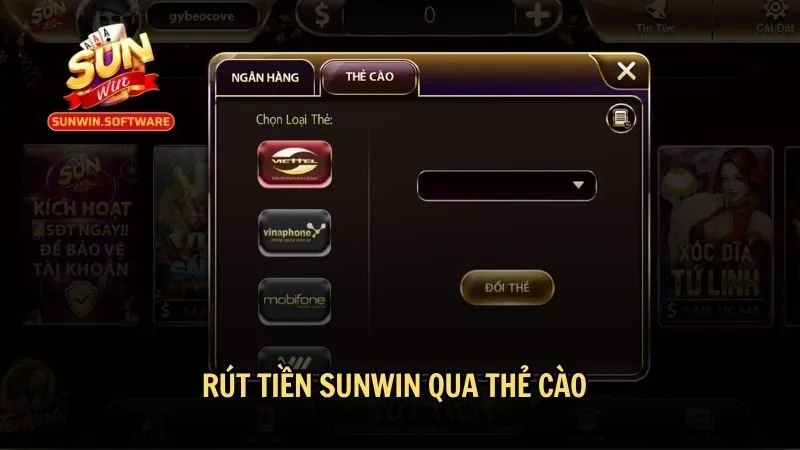 Rút tiền qua thẻ cào